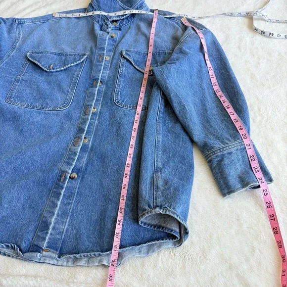 Khaite Birdie Oversized Button-Down Denim Relaxed Shirt M - Picture 6 of 13